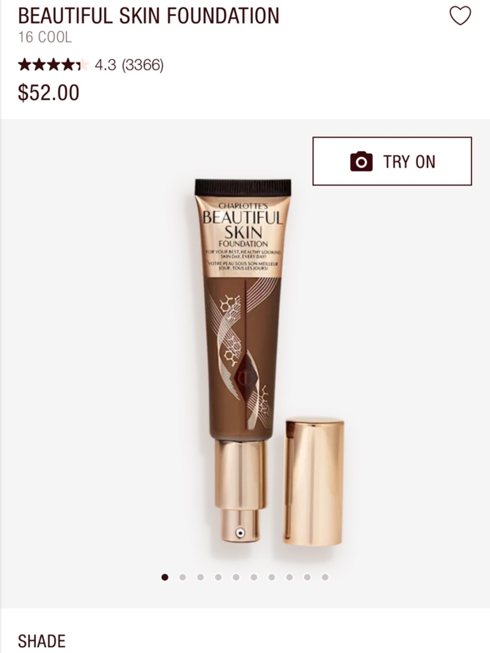New! Charlotte Tilburry Beautiful Skin Foundation  16 cool froid